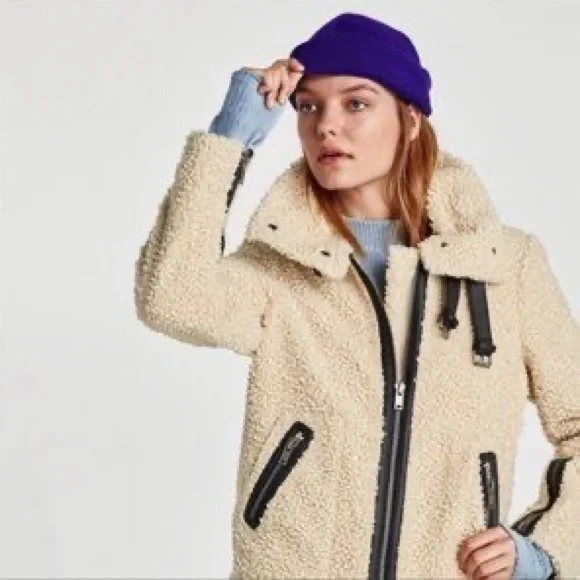 ❌SOLD❌Zara | Teddy And Faux Leather Zipper Jacket - Picture 13 of 13